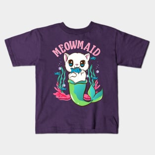 Cat Mermaid Meowmaid Kids T-Shirt